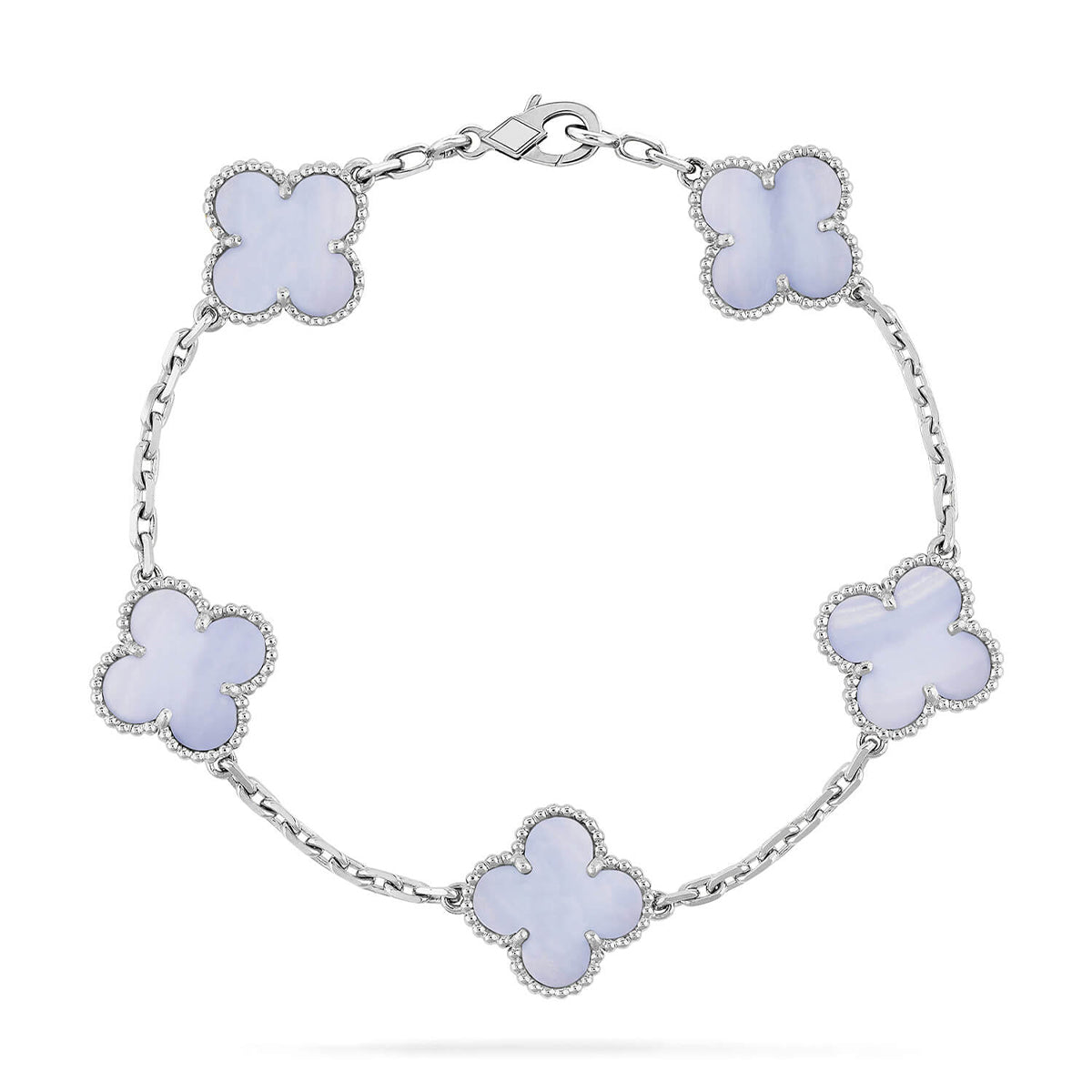 [Star Jewelry] CLOVER 5 MOTIF PURPLE CHALCEDONY BRACELET COLLECTION