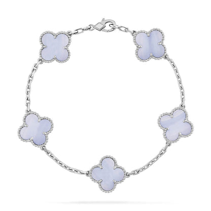 [Star Jewelry] CLOVER 5 MOTIF PURPLE CHALCEDONY BRACELET COLLECTION