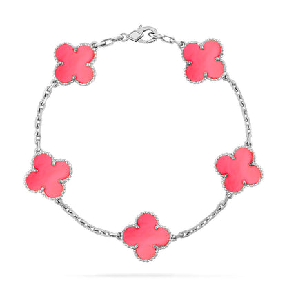 [Star Jewelry] CLOVER 5 MOTIFS  PINK MOP BRACELET COLLECTION