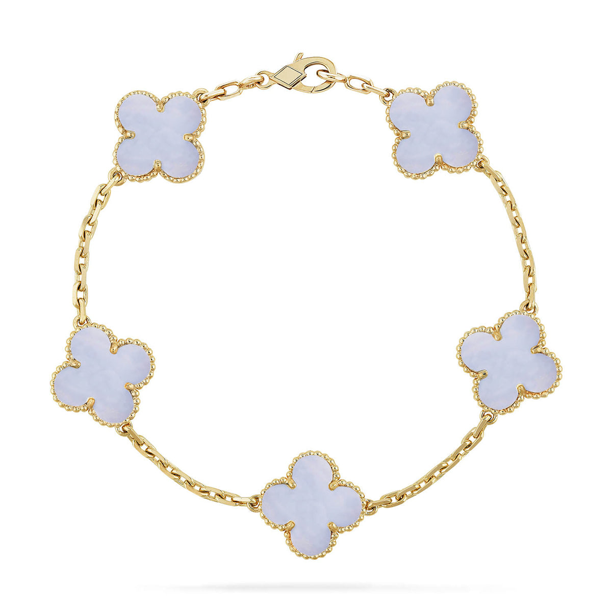 [Star Jewelry] CLOVER 5 MOTIF PURPLE CHALCEDONY BRACELET COLLECTION