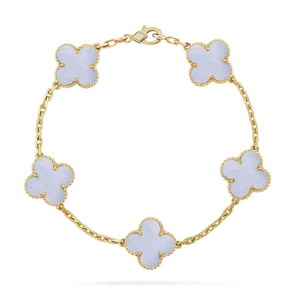 [Star Jewelry] CLOVER 5 MOTIF PURPLE CHALCEDONY BRACELET COLLECTION