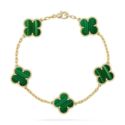 [Star Jewelry] CLOVER 5 MOTIF MALACHITE BRACELET COLLECTION