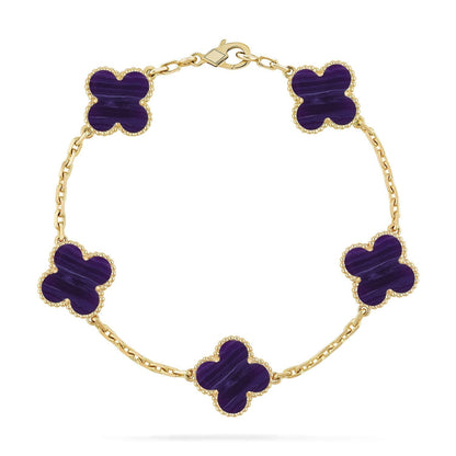 [Star Jewelry]CLOVER 5 MOTIF PURPLE STRIPES BRACELET COLLECTION