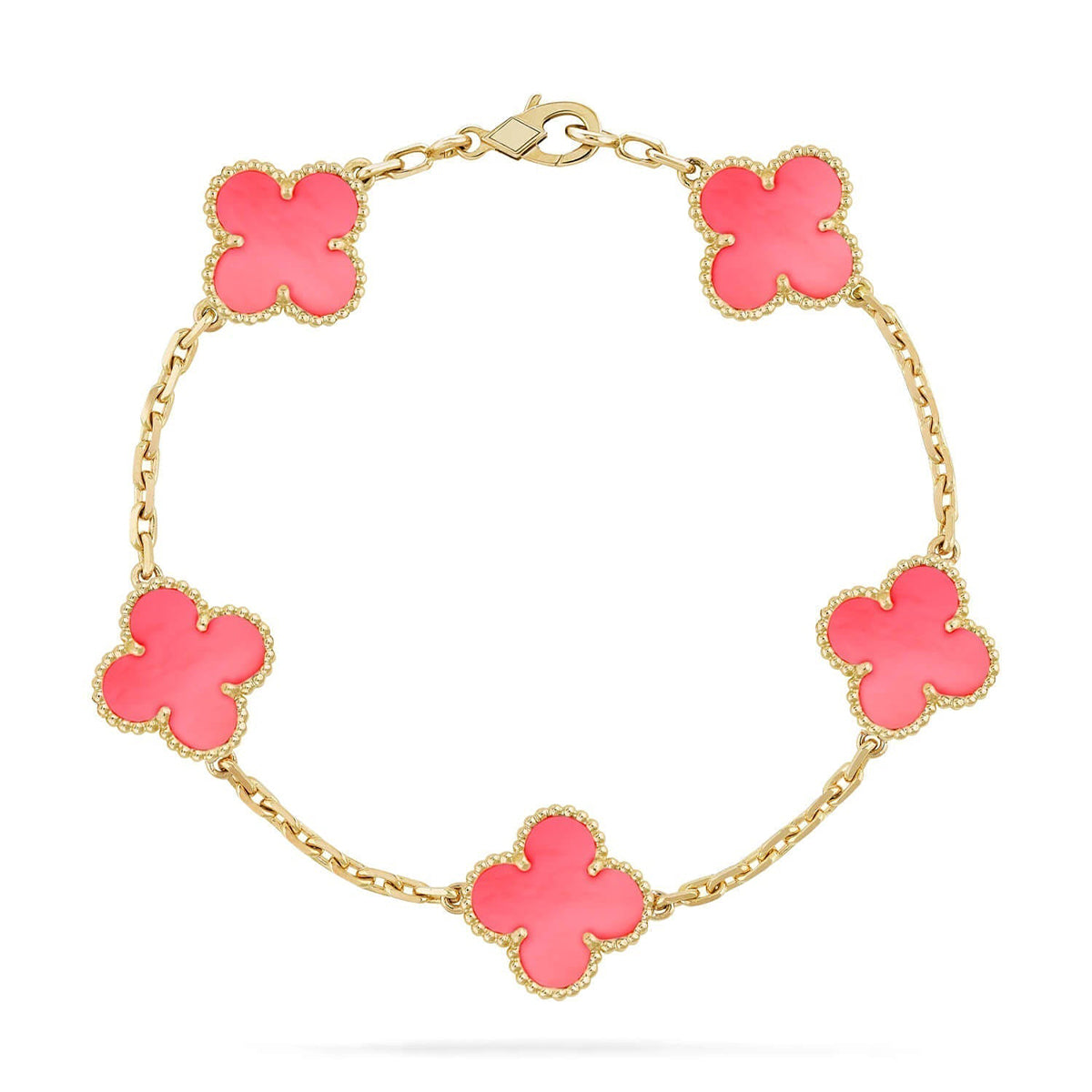 [Star Jewelry] CLOVER 5 MOTIFS  PINK MOP BRACELET COLLECTION