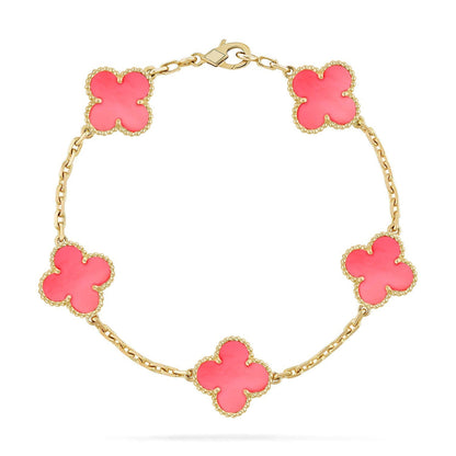 [Star Jewelry] CLOVER 5 MOTIFS  PINK MOP BRACELET COLLECTION