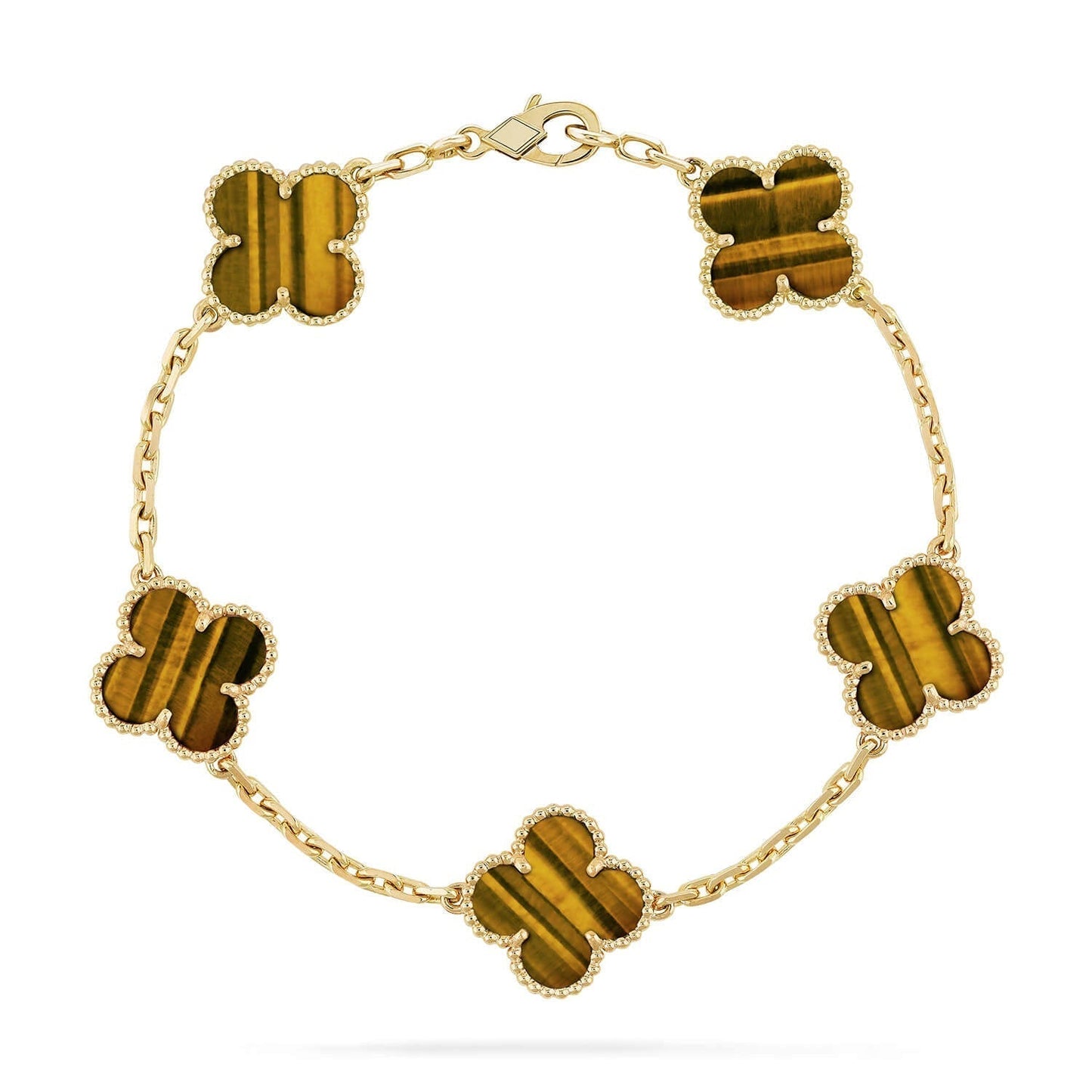 [Star Jewelry] CLOVER 5 MOTIFS TIGER EYE BRACELET COLLECTION
