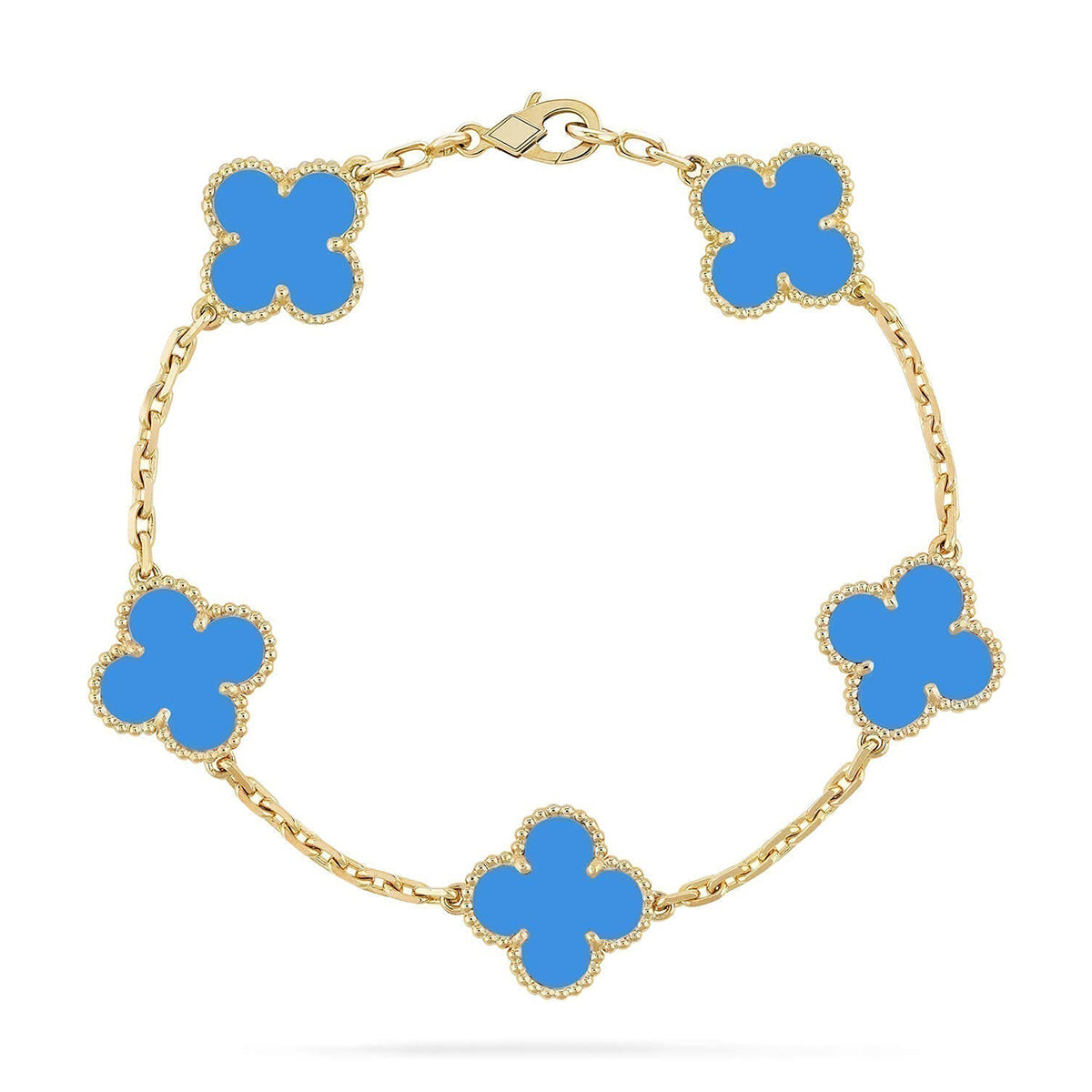 [Star Jewelry] CLOVER 5 MOTIF BLUE AGATE BRACELET COLLECTION