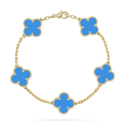 [Star Jewelry] CLOVER 5 MOTIF BLUE AGATE BRACELET COLLECTION
