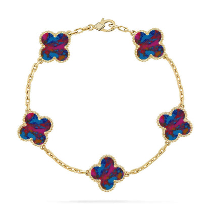 [Star Jewelry]CLOVER 5 MOTIF COLOR GEMSTONES BRACELET COLLECTION