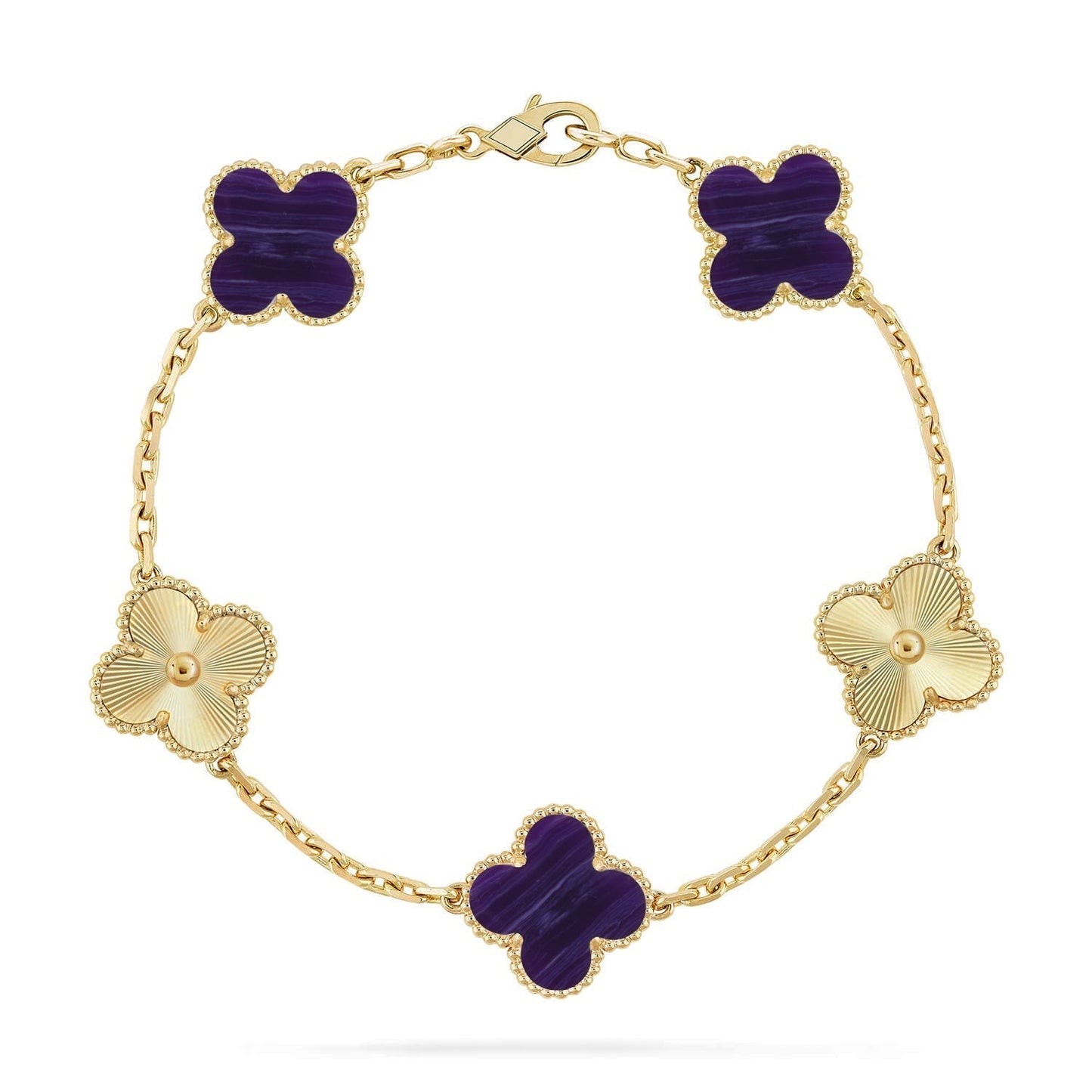 [Star Jewelry]CLOVER 5 MOTIF PURPLE STRIPES BRACELET COLLECTION