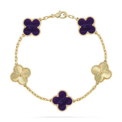 [Star Jewelry]CLOVER 5 MOTIF PURPLE STRIPES BRACELET COLLECTION