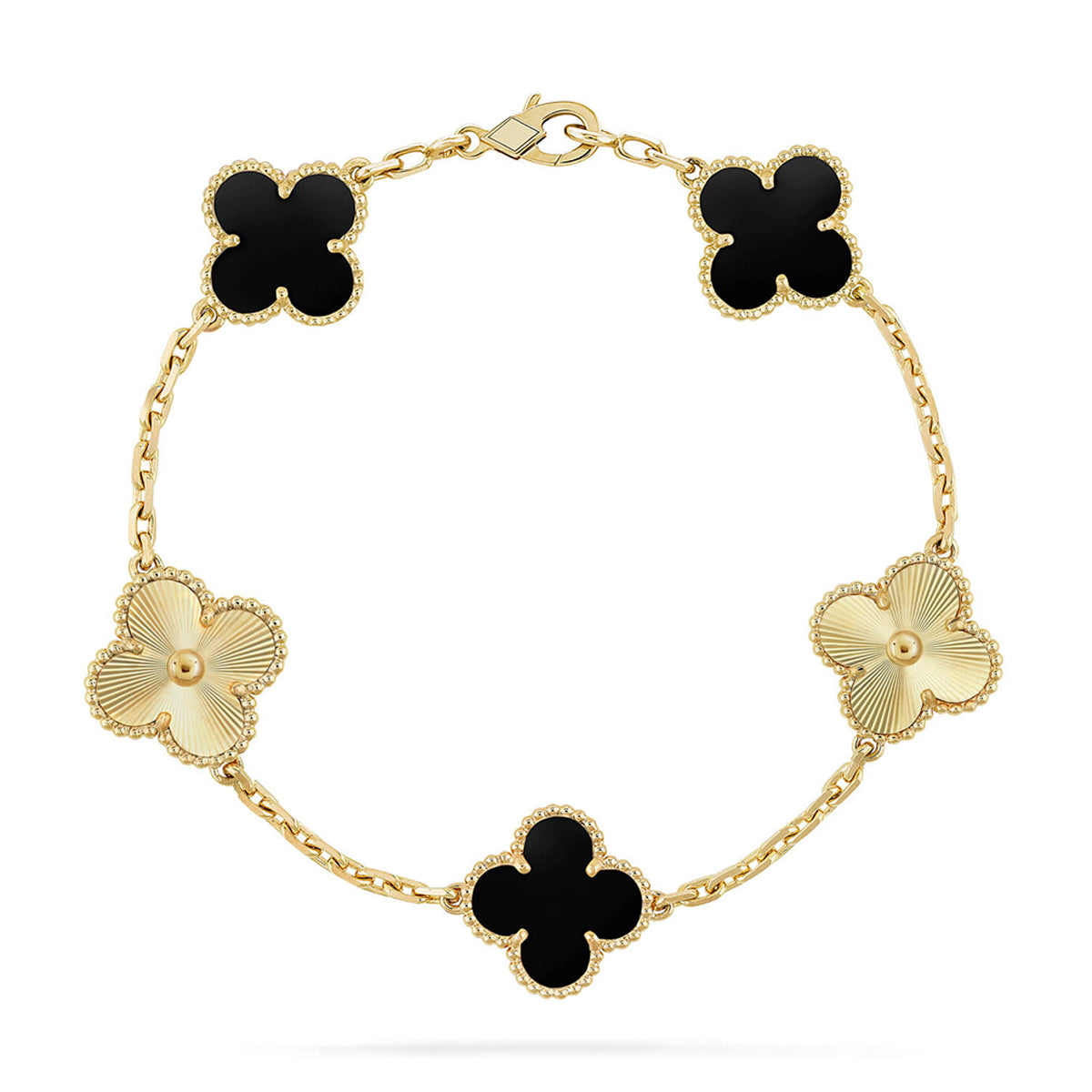 [Star Jewelry] CLOVER 5 MOTIF ONYXS BRACELET COLLECTION