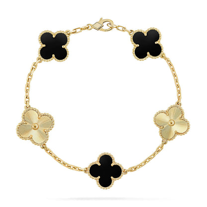 [Star Jewelry] CLOVER 5 MOTIF ONYXS BRACELET COLLECTION