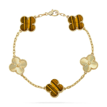 [Star Jewelry] CLOVER 5 MOTIFS TIGER EYE BRACELET COLLECTION