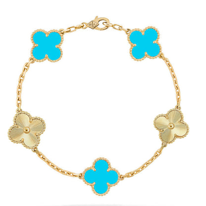 [Star Jewelry] CLOVER 5 MOTIF TURQUOISE BRACELET COLLECTION