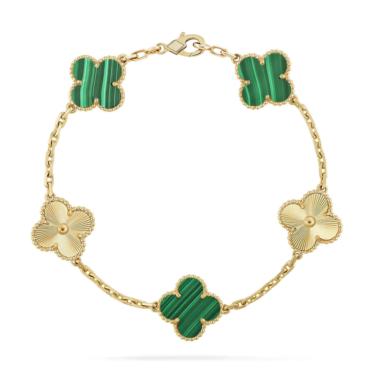 [Star Jewelry] CLOVER 5 MOTIF MALACHITE BRACELET COLLECTION