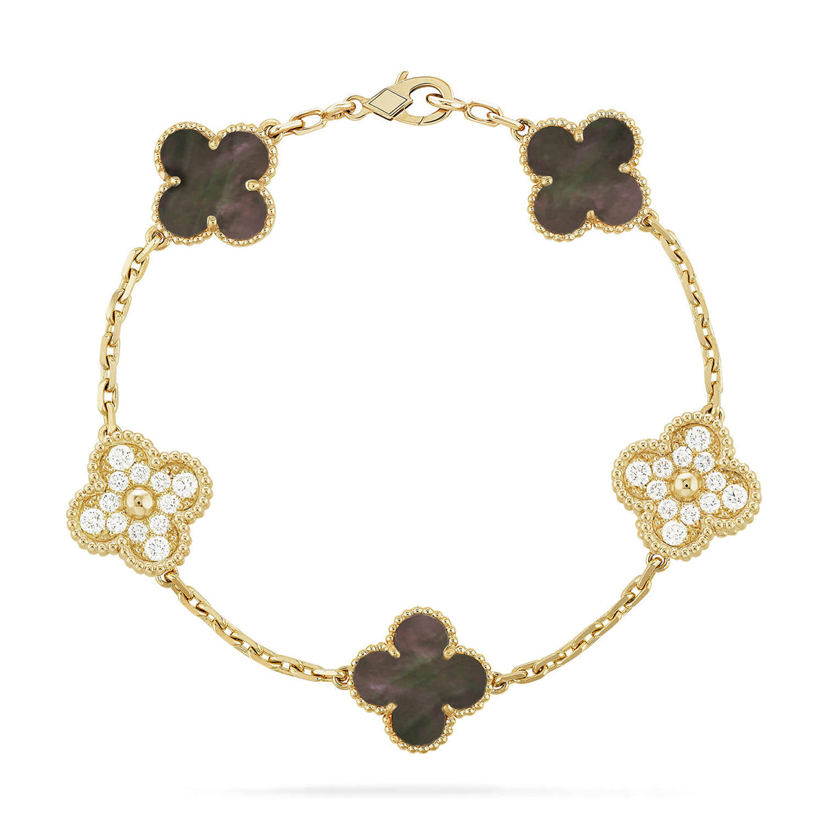 [Star Jewelry] CLOVER 5 MOTIF GRAY MOP BRACELET COLLECTION