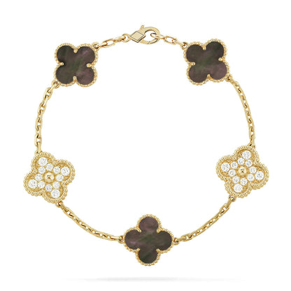 [Star Jewelry] CLOVER 5 MOTIF GRAY MOP BRACELET COLLECTION