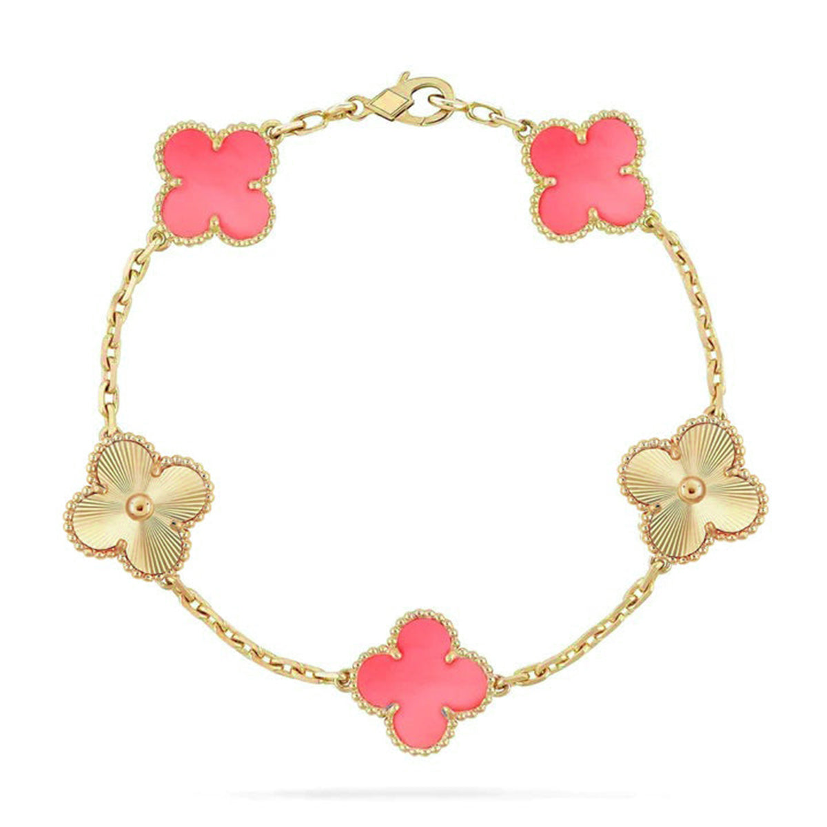 [Star Jewelry] CLOVER 5 MOTIFS  PINK MOP BRACELET COLLECTION