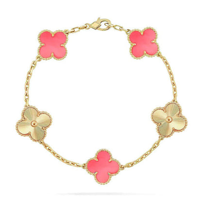 [Star Jewelry] CLOVER 5 MOTIFS  PINK MOP BRACELET COLLECTION