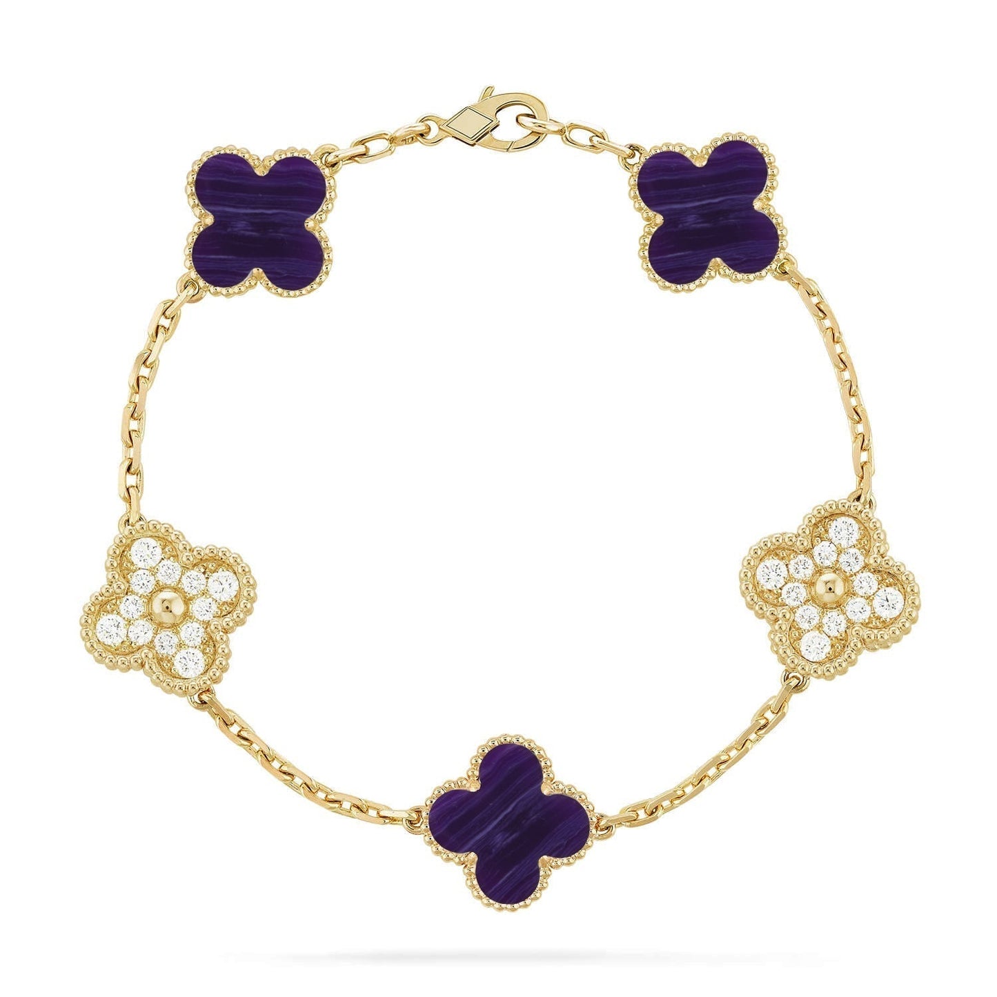 [Star Jewelry]CLOVER 5 MOTIF PURPLE STRIPES BRACELET COLLECTION
