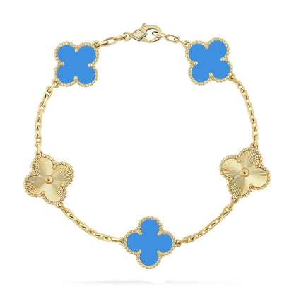 [Star Jewelry] CLOVER 5 MOTIF BLUE AGATE BRACELET COLLECTION