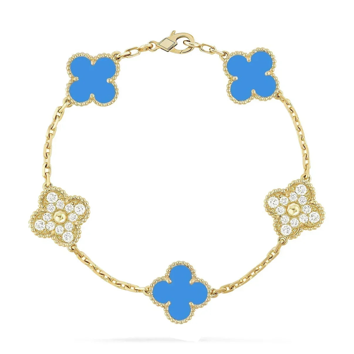 [Star Jewelry] CLOVER 5 MOTIF BLUE AGATE BRACELET COLLECTION