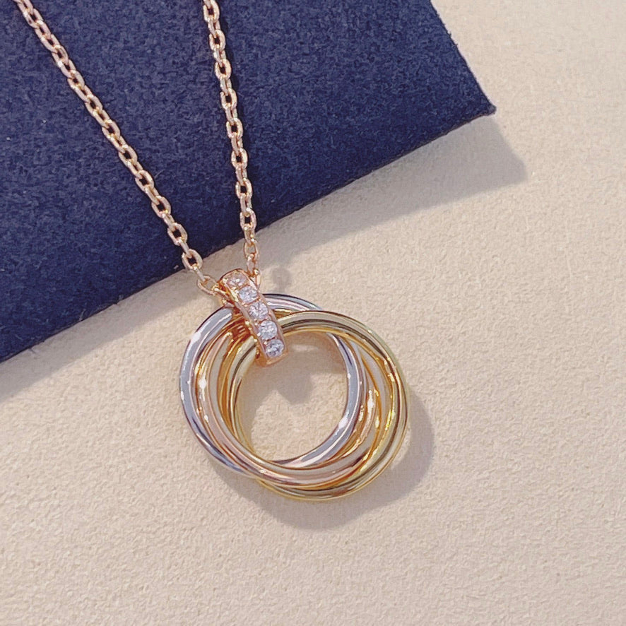 [Star Jewelry]TRINITY NECKLACE GOLD  DIAMONDS