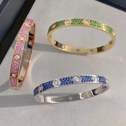[✨Start💎]2026 PAVE GEMSTONE LOVE BRACELET 6.1MM 10 DIAMONDS
