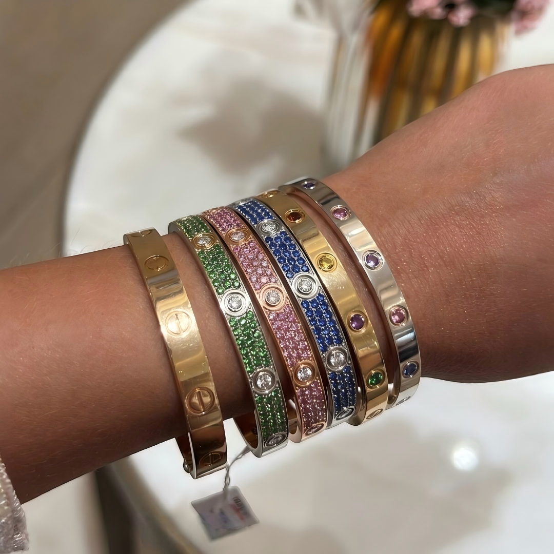 [✨Start💎]2026 PAVE GEMSTONE LOVE BRACELET 6.1MM 10 DIAMONDS