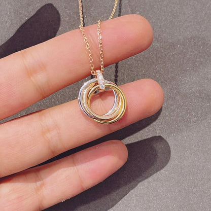 [Star Jewelry]TRINITY NECKLACE GOLD  DIAMONDS