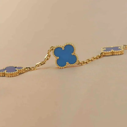 [Star Jewelry] CLOVER 5 MOTIF BLUE AGATE BRACELET COLLECTION