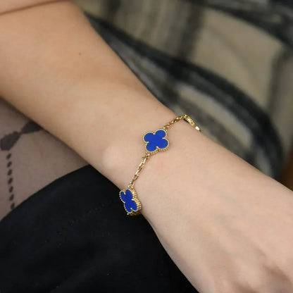 [Star Jewelry] CLOVER 5 MOTIF BLUE AGATE BRACELET COLLECTION