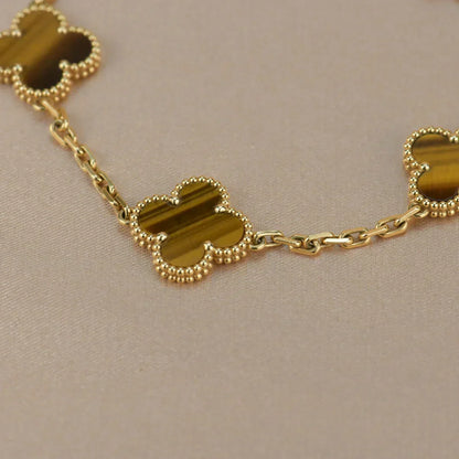 [Star Jewelry] CLOVER 5 MOTIFS TIGER EYE BRACELET COLLECTION