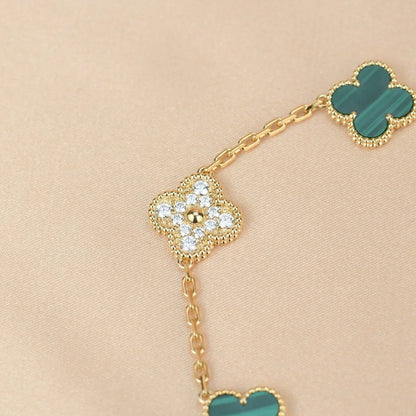[Star Jewelry] CLOVER 5 MOTIF MALACHITE BRACELET COLLECTION
