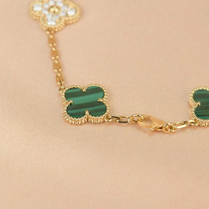 [Star Jewelry] CLOVER 5 MOTIF MALACHITE BRACELET COLLECTION