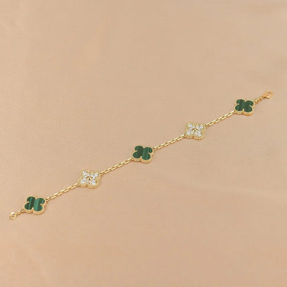 [Star Jewelry] CLOVER 5 MOTIF MALACHITE BRACELET COLLECTION