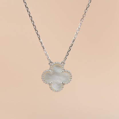 [Star Jewelry]CLOVER  15MM WHITE MOTHER-OF-PEARL SILVER