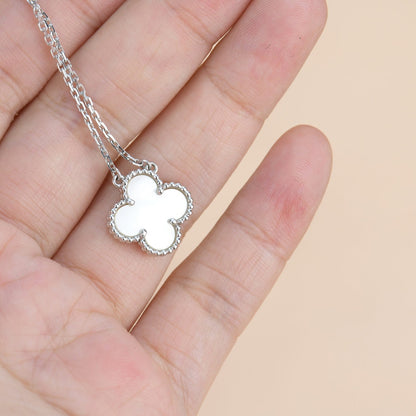 [Star Jewelry]CLOVER  15MM WHITE MOTHER-OF-PEARL SILVER
