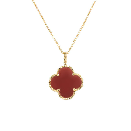 [Star Jewelry]CLOVER 25MM NECKLACE GOLD CARNELIAN