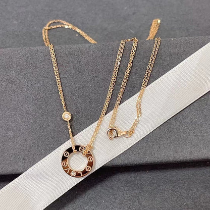 [Star Jewelry]LOVE NECKLACE 16MM 2 DIAMONDS