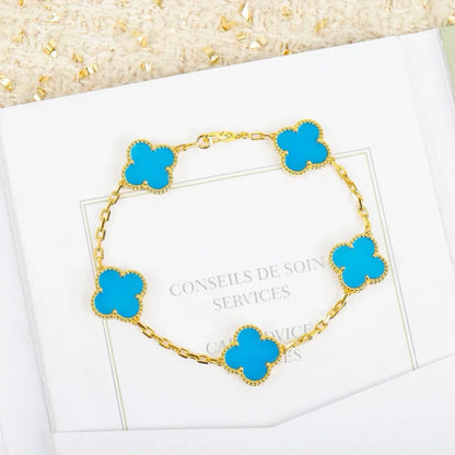 [Star Jewelry] CLOVER 5 MOTIF TURQUOISE BRACELET COLLECTION