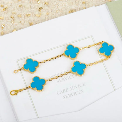 [Star Jewelry] CLOVER 5 MOTIF TURQUOISE BRACELET COLLECTION