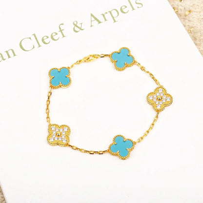 [Star Jewelry] CLOVER 5 MOTIF TURQUOISE BRACELET COLLECTION