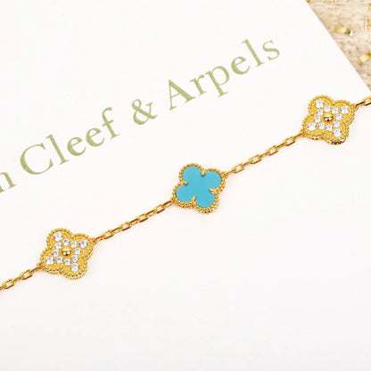 [Star Jewelry] CLOVER 5 MOTIF TURQUOISE BRACELET COLLECTION