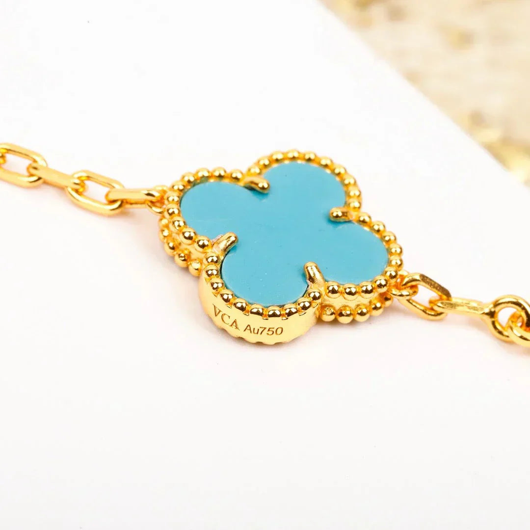 [Star Jewelry] CLOVER 5 MOTIF TURQUOISE BRACELET COLLECTION