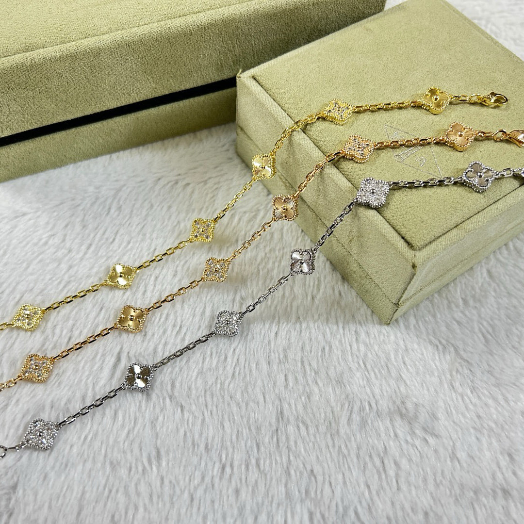 [Star Jewelry]CLOVER 6 MOTIF DIAMOND LASER BRACELET