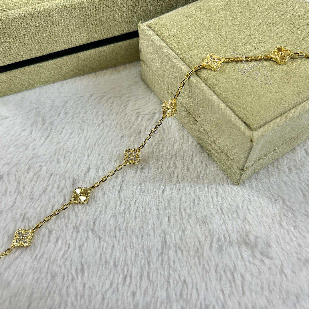 [Star Jewelry]CLOVER 6 MOTIF DIAMOND LASER BRACELET