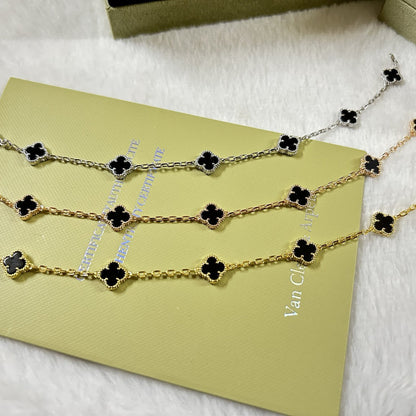 [Star Jewelry]CLOVER 6 MOTIF  ONYXS BRACELET