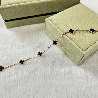 [Star Jewelry]CLOVER 6 MOTIF  ONYXS BRACELET